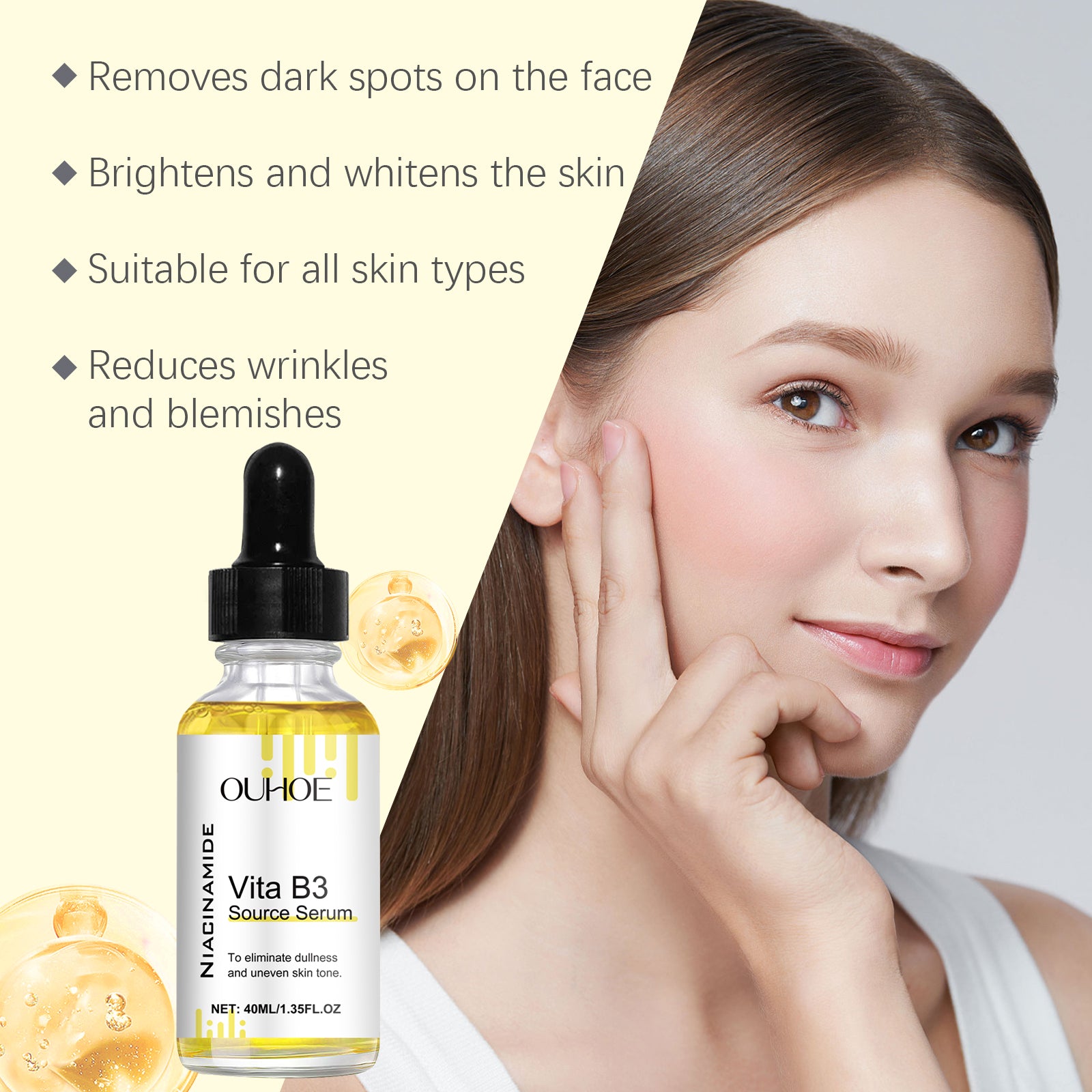 OUHOE Face Serum Moisturizes Facial Skin With Moisture Lock Hydrating Vitamin B3 Serum - 5 - CJ