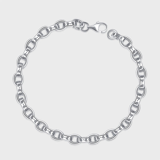 Lovers Simple Thai Silver Punk Personality Anchor Letter Cross Bracelet - 4 - https://x.com/titan_prim62775J