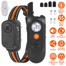1Pc 984FT Dog Training Collar IP65 Waterproof Pet Beep Vibration Electric Shock Collar 3 Channels Rechargeable Transmitter Receiver Trainer With Recording Safety Keypad Lock - 5 - CJ