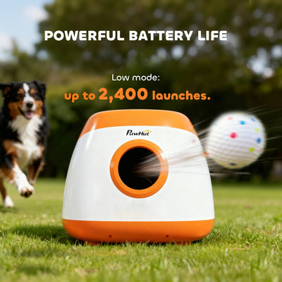Automatic Dog Ball Launcher with 26 - 79 FT Distance, Automatic Ball Launcher for Medium and Large Dogs, Orange - 5 - CJ