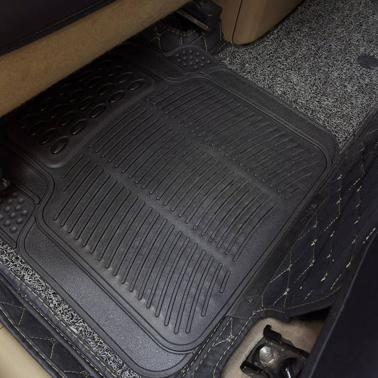 1Set Automotive Floor Mats With Front And Rear PVC Rubber Floor Mats Heavy Duty Drive Vehicle Car Mats With Trimmable Design Fit Most Cars SUVs Trucks - 5 - CJ
