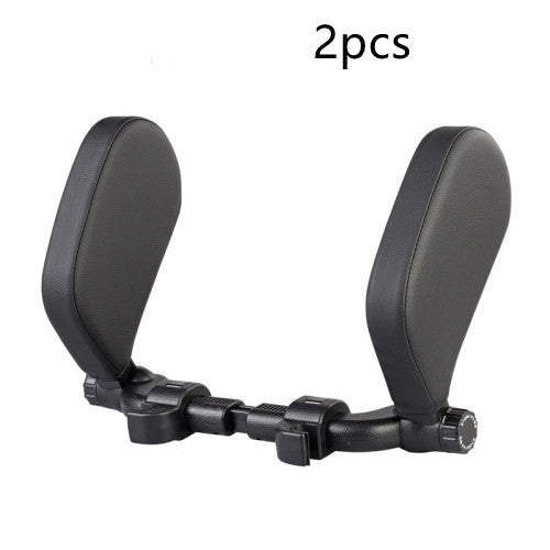 Car headrest pillow Sleep Adjustable Side Car Soft Travel Seat Headrest Auto Leather Support Neck Pillow Cushion car accessories - 0 - CJ - Black 2pcs - CJQCQCQC00615 - Black 2pcs