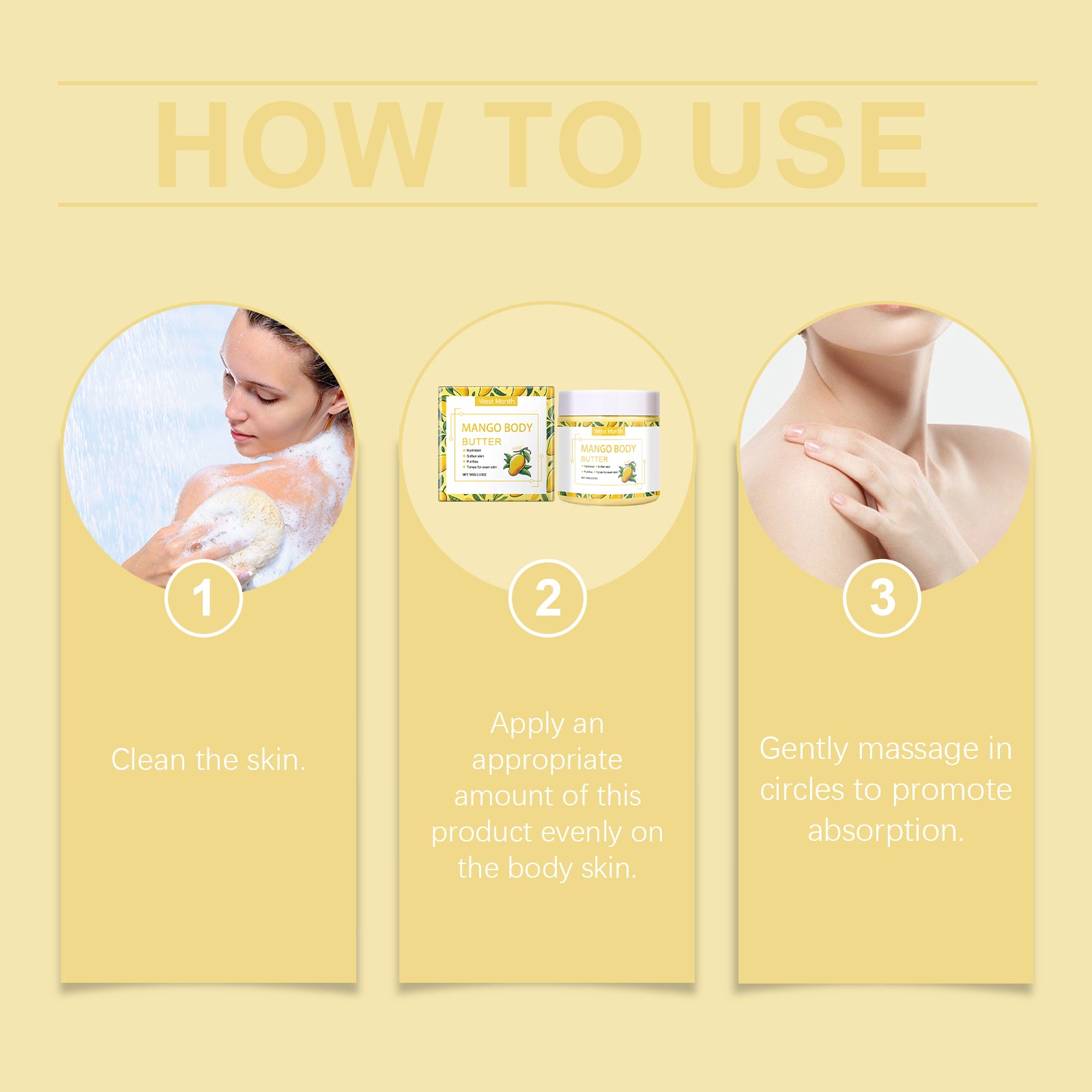 West&Month Moisturizing Body Cream, Restores Rough, Dull Skin, Moisturizes And Nourishes Skin For A Long Time - 5 - CJ