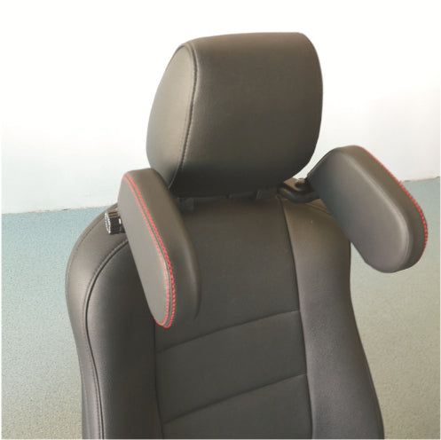 Car headrest pillow Sleep Adjustable Side Car Soft Travel Seat Headrest Auto Leather Support Neck Pillow Cushion car accessories - 0 - CJ - Black red - CJQCQCQC00615 - Black red