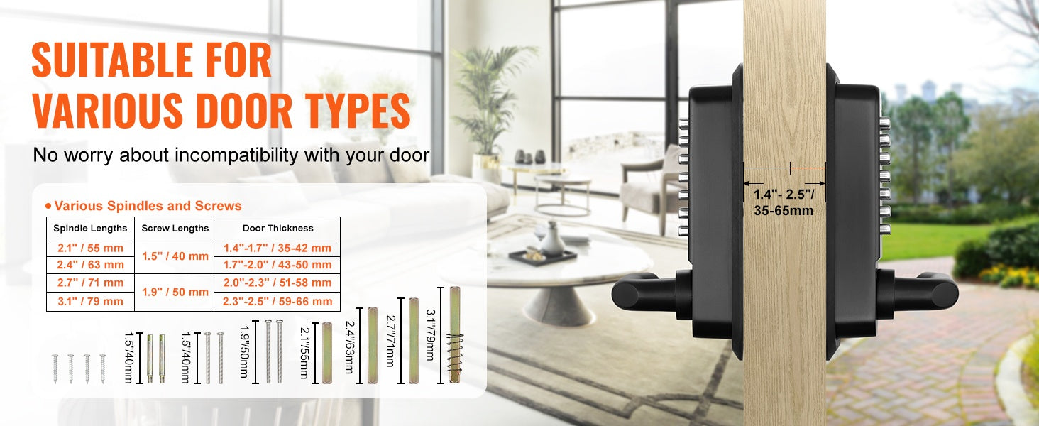 Mechanical Keyless Entry Door Lock, 14 Digit Keypad, Double - sided Embedded Outdoor Gate Door Locks Set With Keypad And Handle, Water - proof Zinc Alloy, Easy To Install, For Garden, Yard, Garage - 5 - CJ