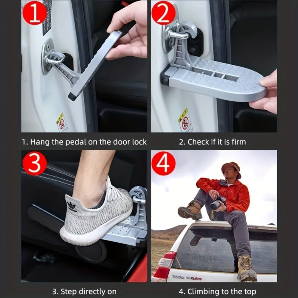 New Foldable Car Roof Rack Step Car Door Step Multifunction Universal Latch Hook Foot Pedal Aluminium Alloy Safety RV - 5 - cjdropshipping