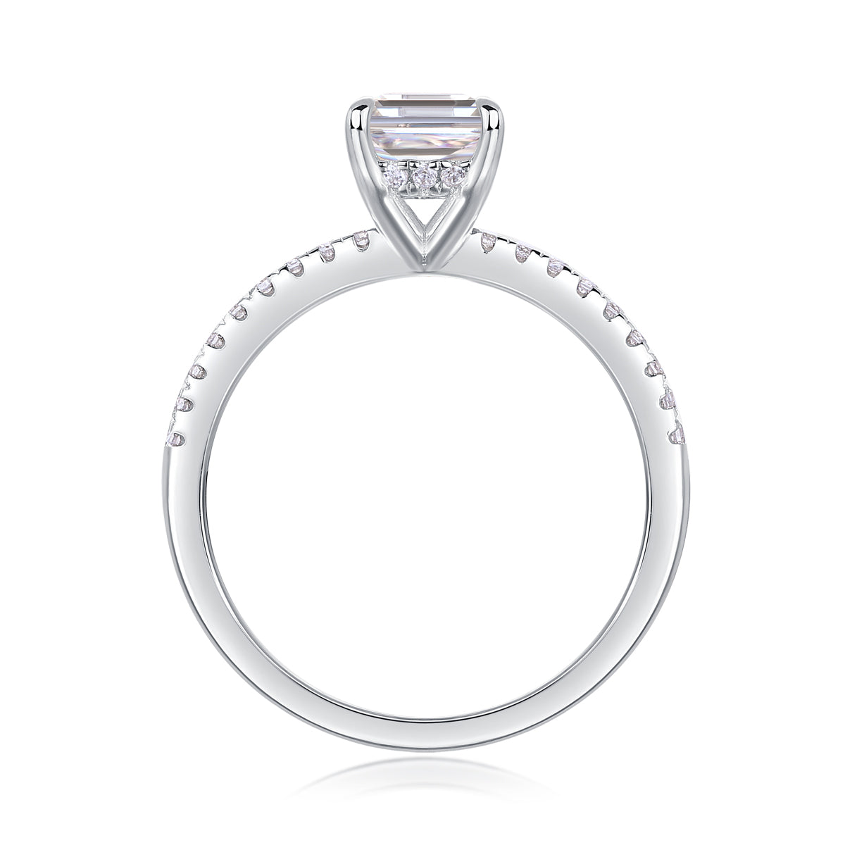 1Square Diamond Ring Luxury Fashion Set Moissanite Silver Ring Prohibit TikTok sales - 5 - CJ