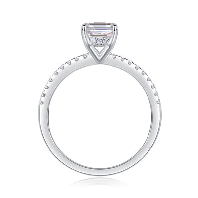 1Square Diamond Ring Luxury Fashion Set Moissanite Silver Ring Prohibit TikTok sales - 5 - CJ