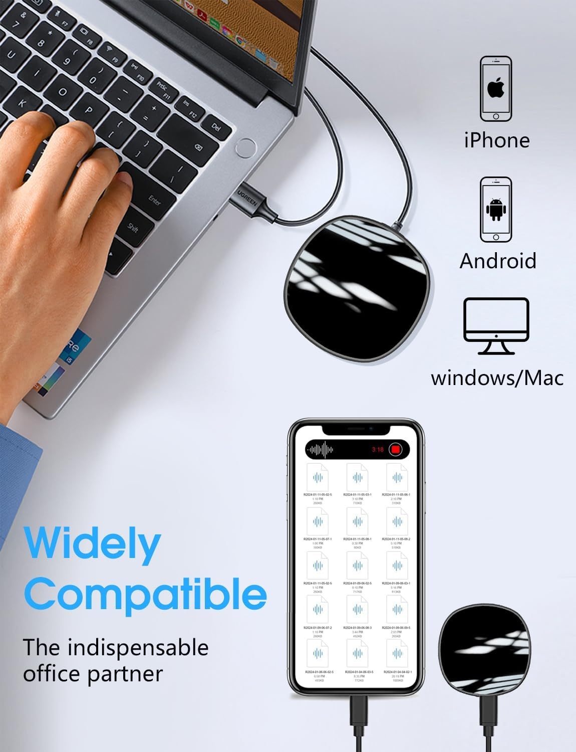 64GB Digital Voice Recorder Voice Activated Recorder For Lectures Meetings, 3-in-1 Portable Audio Recorder Magnetic Tape Recorder Recording Device With Speaker Instant Playback And Headphone Playback