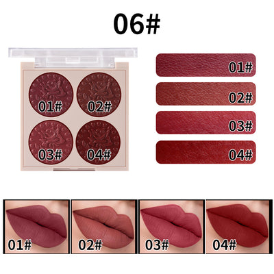 MISS ROSE Lipstick Compact 4 Color Lip Gloss Plate Moisturizing Easy To Color Lipstick Foreign Trade Exclusive For Cross - border In Stock Wholesale - 0 - CJ - 6style - 12G - CJKH150402706FU