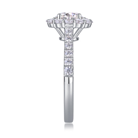 1Luxury Fashion Large Diamond Wedding Ring With Moissanite Silver Ring Prohibit Tk Sales - 5 - CJ