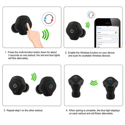 1 Pair True Wireless Earbuds CSR V4.2 In - ear Stereo Headsets IP44 Waterproof Apt - X TWS Headphones Noise Cancelling With Mic For Business Driving Walking - 5 - CJ