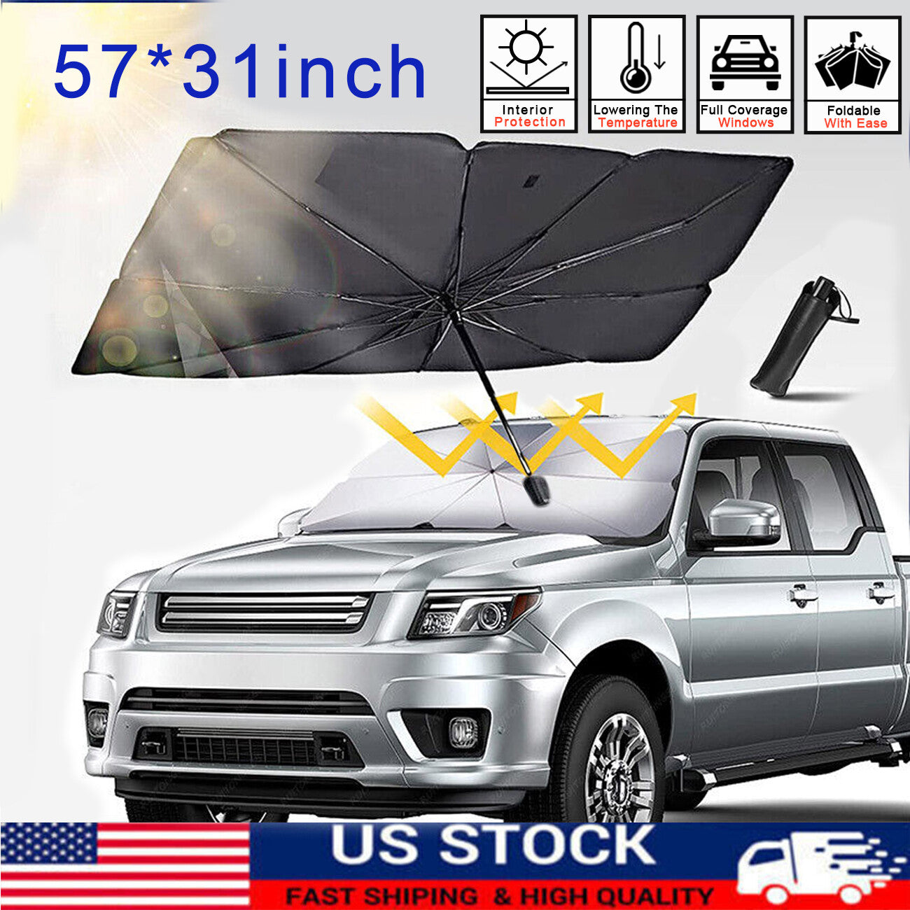 Car Window Sunshade Sun Shade Visor Windshield Cover Auto Car SunShade Foldable UV Umbrella - 5 - cjdropshipping