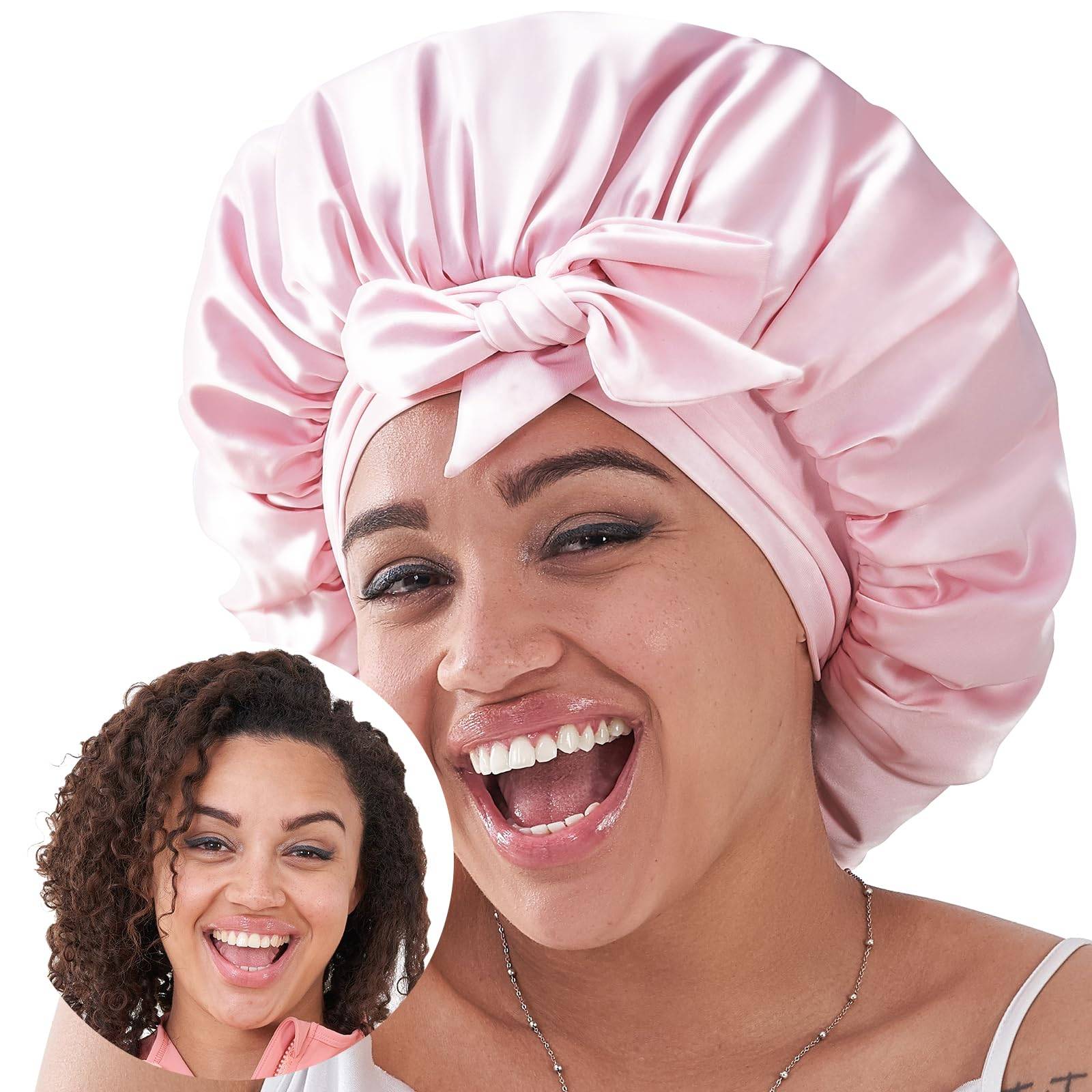 Silk Bonnet, Satin Hair Bonnet For Sleeping For Wavy Curly Natural Hair - 5 - CJ