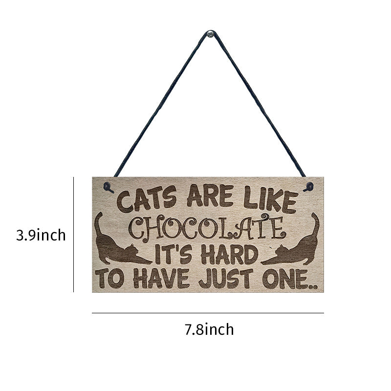 Wooden Cat Pendant For Pets Vintage Style - 0 - CJ