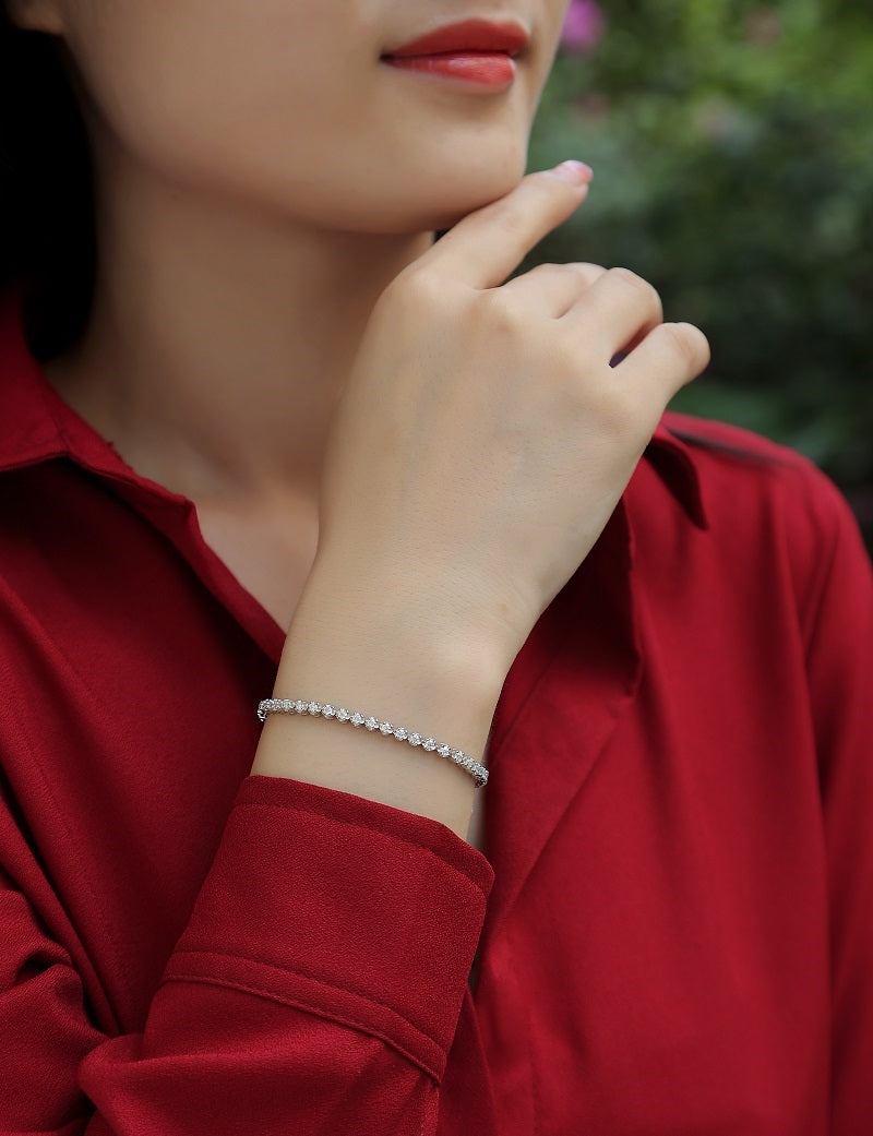 1Starlight Luxury Fashion Mosan Diamond S925 Silver Bracelet Prohibit TikTok sales - 5 - CJ
