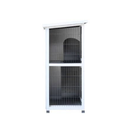 Rabbit Hutch Outdoor, 2 - Story Rabbit Cage Indoor With Run, Bunny Cage With 2 Removable No - Leak Trays, Pet Cages With Non - Slip Ramp, Waterproof Roof, Fence, For Small Animals - 5 - CJ