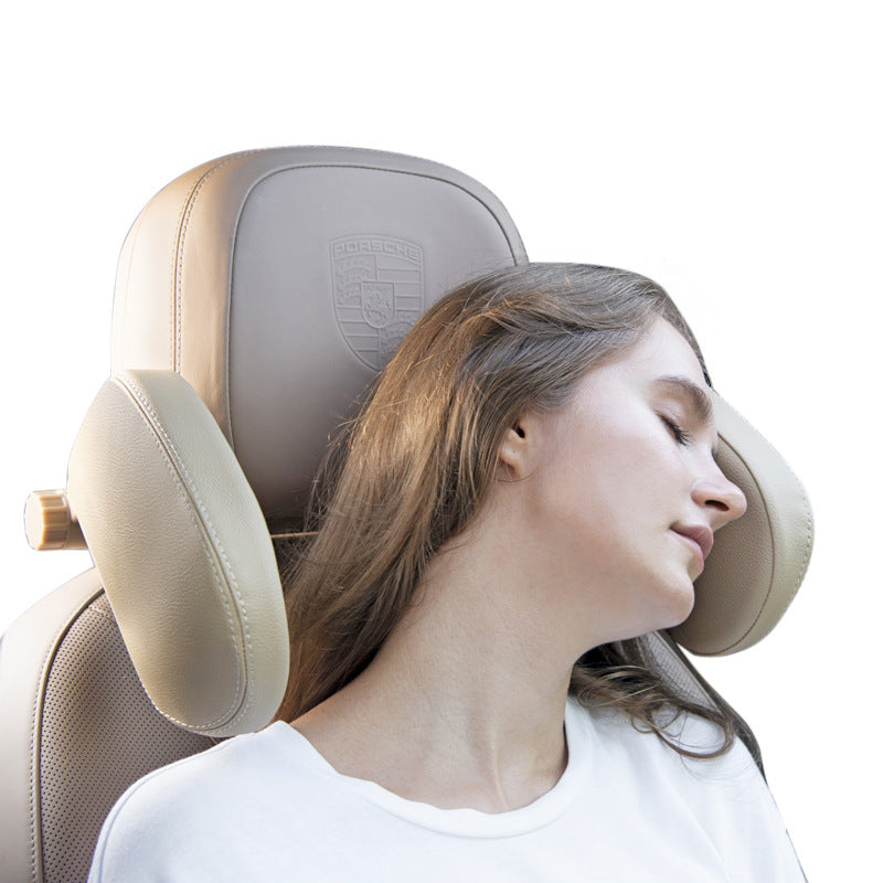Car headrest pillow Sleep Adjustable Side Car Soft Travel Seat Headrest Auto Leather Support Neck Pillow Cushion car accessories - 0 - CJ