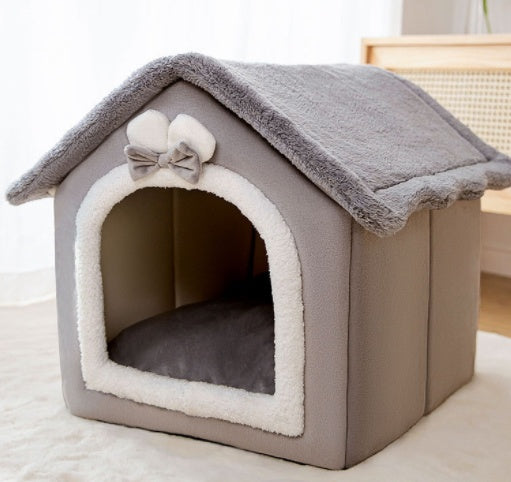 Foldable Dog House Pet Cat Bed Winter Dog Villa Sleep Kennel Removable Nest Warm Enclosed Cave Sofa Pets Supplies - 0 - CJ