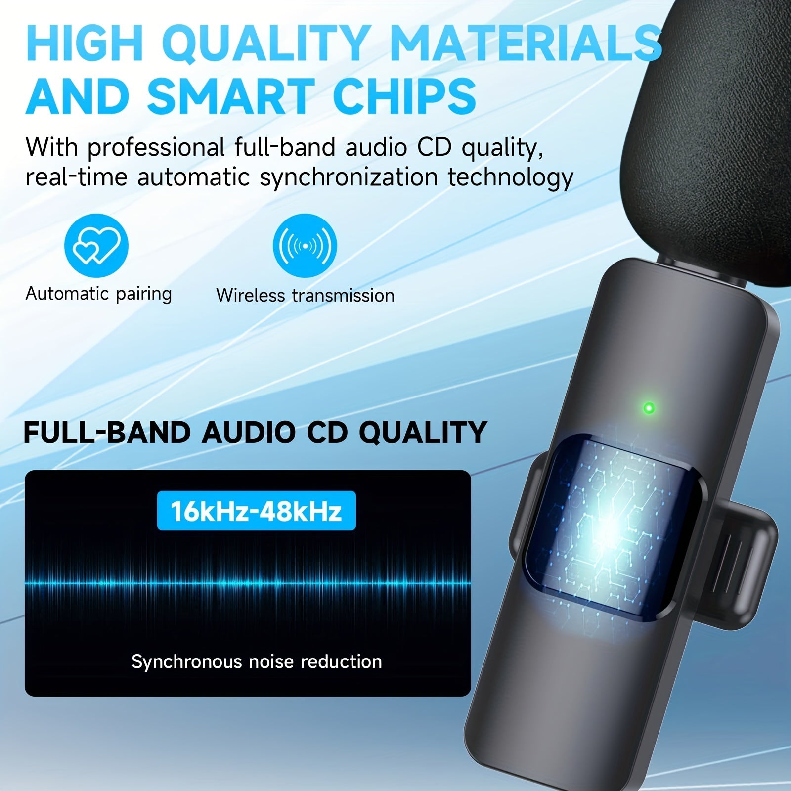 Wireless Lavalier Lapel Microphone For IPhone IPad Professional Wireless Clip Mic - Cordless Omnidirectional Condenser Recording Mic For Interview Video Podcast Vlog YouTube - 5 - CJ