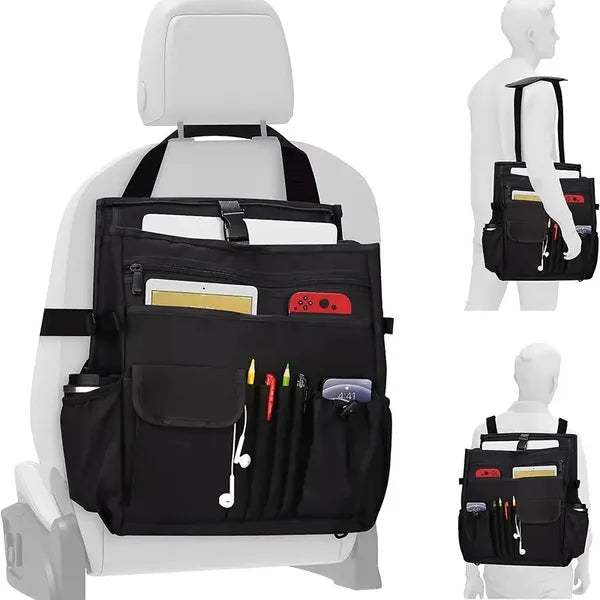 Car Front Seat Organiser Bag [Updated ] Dedicated Tablet And Laptop Storage Stable Side Strap Soft Adjustable Shoulder Strap And Hardened Strap Buckle Your Office Away From The Office - 5 - CJ