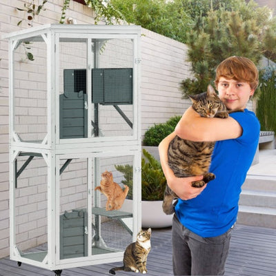 Outdoor Indoor Cat Pet Climbing Frame Game Cage Cute Large Space - 5 - CJ