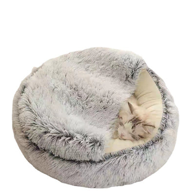 Semi - closed Cat Bed Four Seasons Universal Cover Shell Nest Small Dog Winter Pet Supplies - 0 - CJ