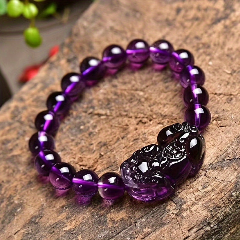 Purple Wealth Summons Feng Shui Bracelet - Attracts Prosperity, Brings Good Luck, Protects Wealth And Promotes Spiritual Growth