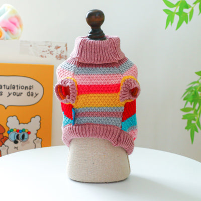 Pet Ring Comfortable Color Stripes Colorful Sweater - 0 - CJ