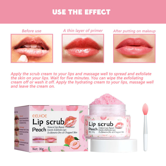 EELHOE Peach Lip Scrub For Fading Lip Lines, Removing Dead Skin, And Hydrating Moisturizing Lip Exfoliation - 5 - CJ