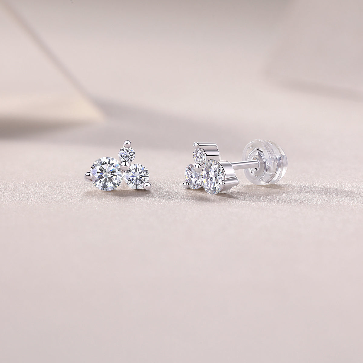 1Wave Diamond Set Moissanite Silver Earrings Luxury Fashion Diamond Earrings Stud Earrings Prohibit TikTok sales - 5 - CJ