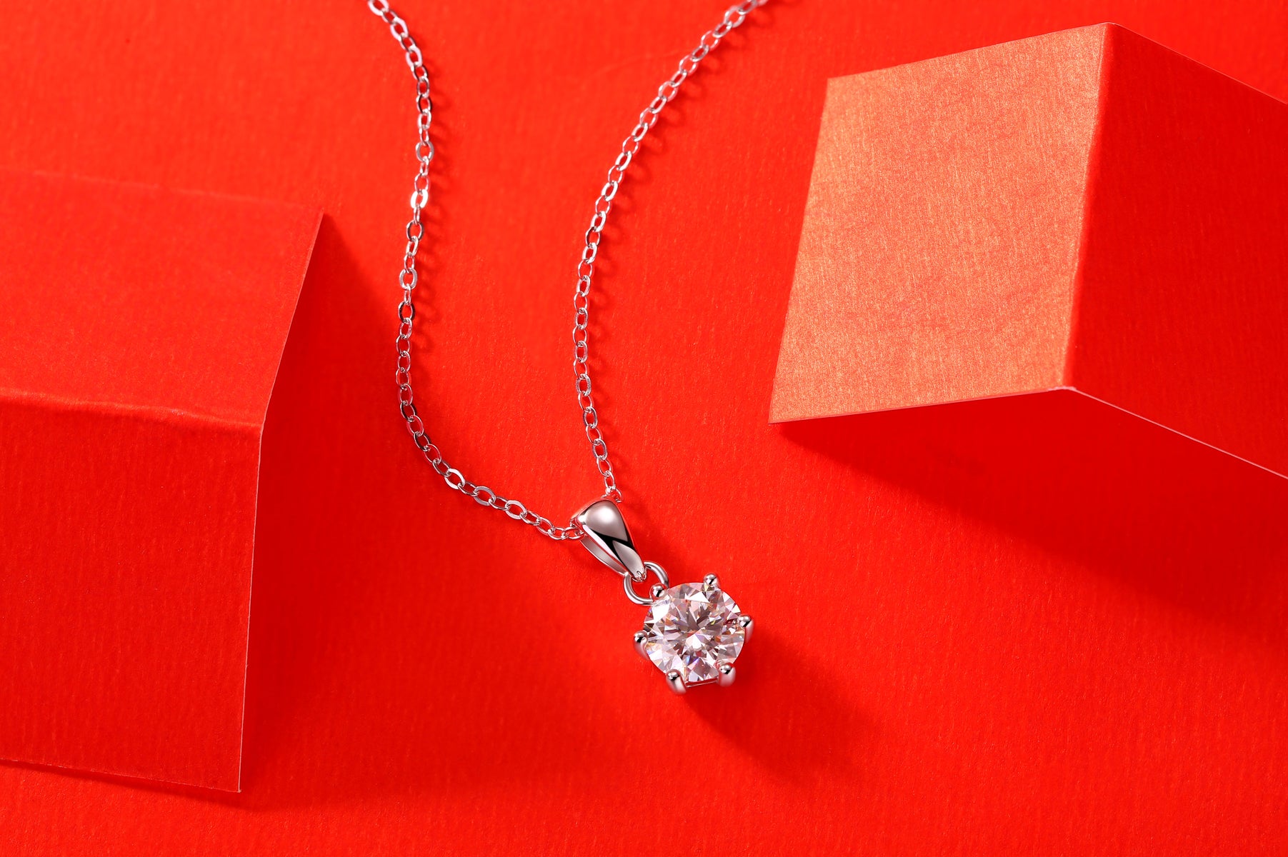 Breeze Dance - Affordable Diamond Jewelry Necklace Pendant Set With 1 - carat, 2 - carat And 3 - carat Moissan Diamonds, S925 Sterling Silver And Platinum - plated - Prohibit TikTok Sales - 5 - cjdropshipping