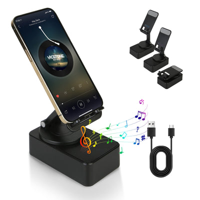 1Pc 4 In 1 Foldable Wireless Speaker Phone Stand With Power Bank 360Degree Rotatable Stand Wireless Speaker 5000mAh Battery RGB Light For Phones IPads - 5 - CJ