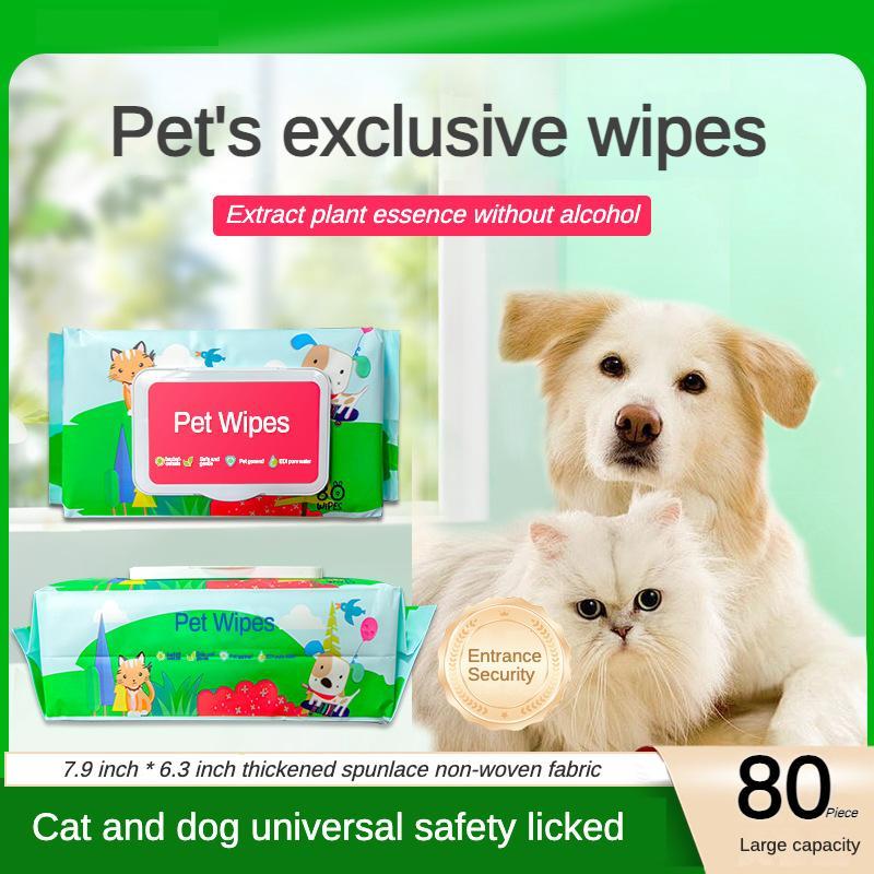 Dog And Cat Wet Wipes, Fragrance Free, Plant.based SKIP THE BATH Gentle Cleansing AndDeodorizing,Hypoallergenic, Wipes For PawsEars, Fur, Eye Ducts And Butt by CJ