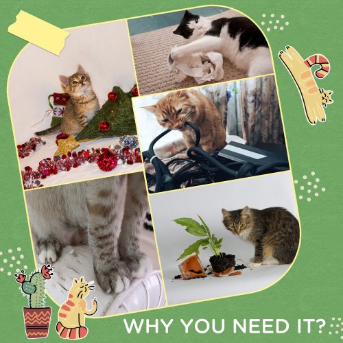 PawHut 56 Cat Tree For Indoor Cats With Hammock, Cat Tower With Scratching Post, Platforms, Play Ball And Anti - tipping Device, For Indoor Cats, Green - 5 - CJ