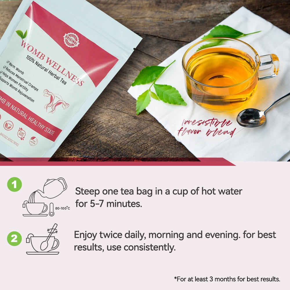 Chinaherbs Natural Womb Tea Female Period Menstrual Cramps Warmer Hormone Balance Glowing Beauty Care Packaged In Bag - 5 - CJ