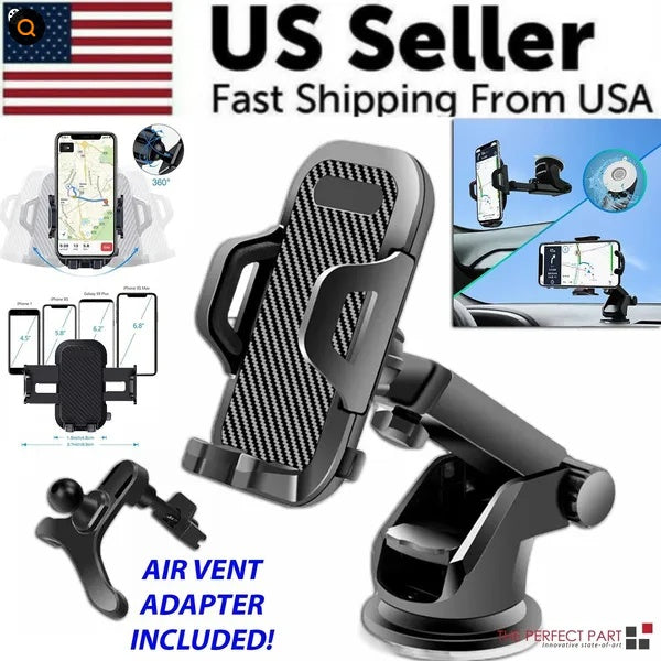 360Universal Mount Holder Car Stand Windshield For Mobile Cell Phone GPS - 5 - CJ