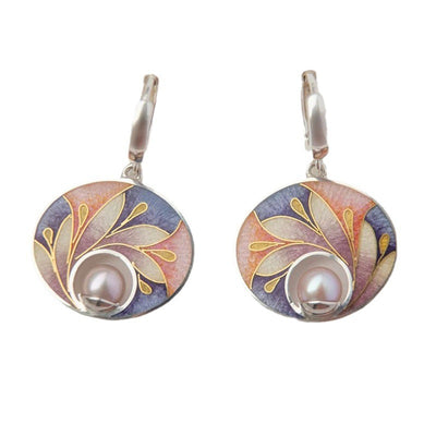 Fashion Exquisite Flower Enamel Pearl Earrings - 0 - CJ