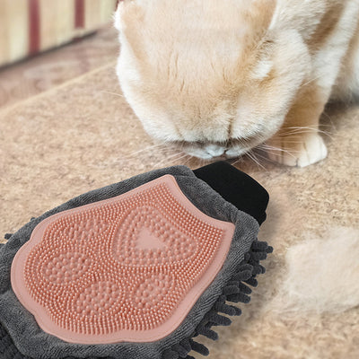 Pet Bathing Brush 2 - in - 1 Grooming Glove Elegant Dog Grooming Tool For Brushing, Massaging, And Drying Pet Grooming Kit For Dog Cat 2 - Sided Bathing Brush Cleaning Massage Glove - 5 - CJ