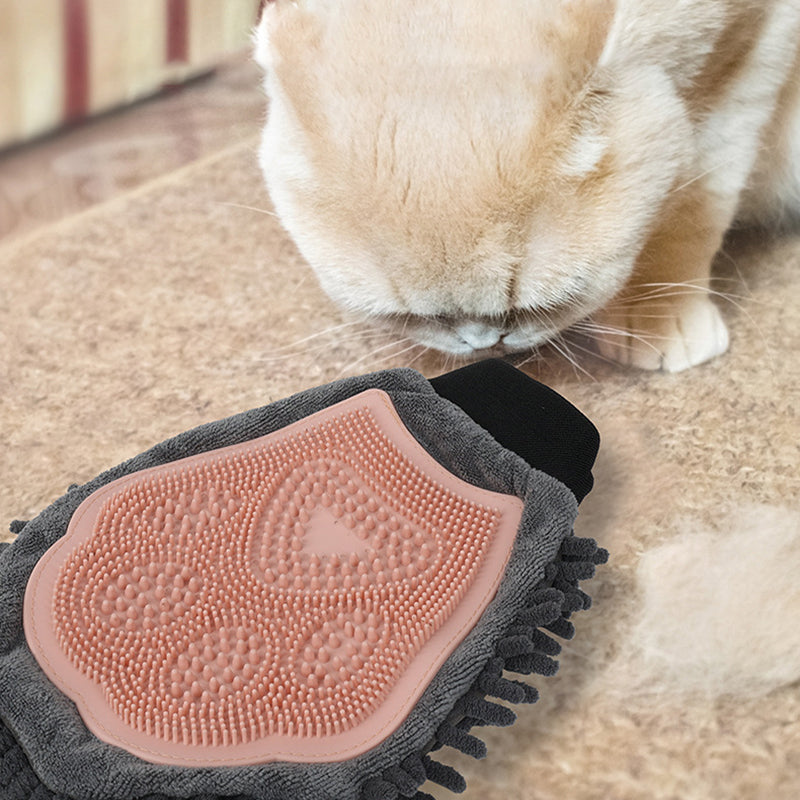 Pet Bathing Brush 2 - in - 1 Grooming Glove Elegant Dog Grooming Tool For Brushing, Massaging, And Drying Pet Grooming Kit For Dog Cat 2 - Sided Bathing Brush Cleaning Massage Glove - 5 - CJ