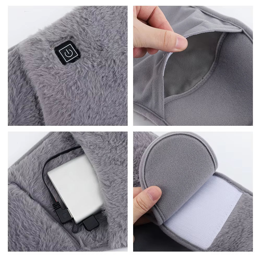 USB Powered Heating Waist Belt, Heating Pad With Hand Pockets, Electric Heated Waist Belt For Period Cramps Body Joints Pain, Three - Level Temperature Control - 5 - CJ