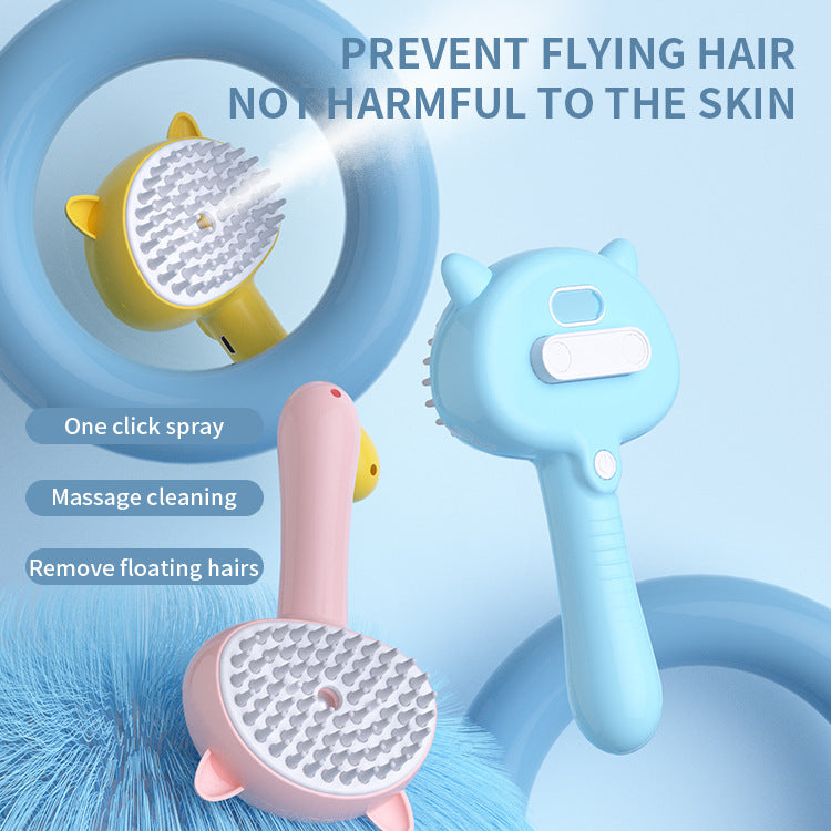 Hair Cleaning Brush With Mist Multifunctional Cat Grooming Brush Rechargeable Self Cleaning Slicker Brush For Pets Dogs & Catsb Pet Products - 0 - CJ