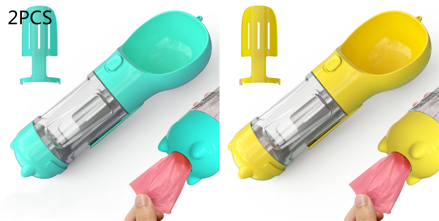 Pet Water Bottle Feeder Bowl Garbage Bag Storage Portable Pet Outdoor Travel 3 In 1 Dog Water Bottle - 0 - CJ