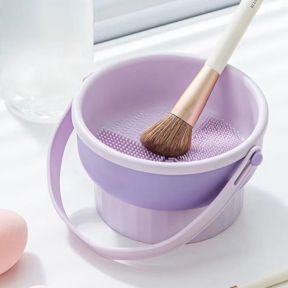 Makeup Brush Cleaning Bowl Beauty Egg Cleaning Tool Storage Set Brush Powder Puff Dry Cleaning Silicone Drying Shelf - 5.0 - CJ