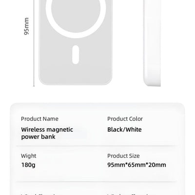 Portable Magnetic Fast Charging Power Bank  Mini Size , Large Capacity 10000mAh, Magnetic Wireless Charging, USB - C Output - 5 - CJ