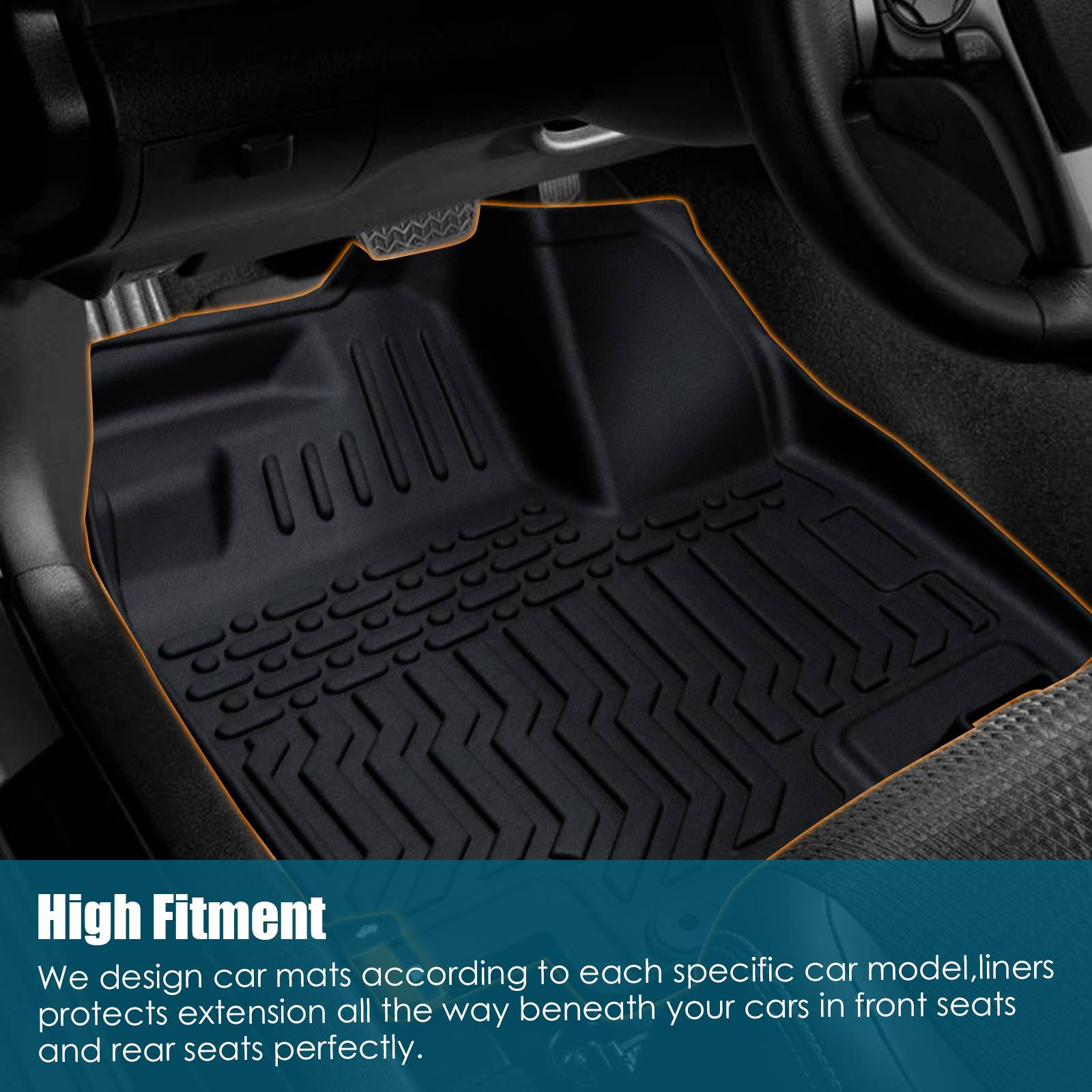 Car Floor Mats For 2023 CRV Hybrid Black All - Weather TPE Rubber Car Mats - 5 - CJ