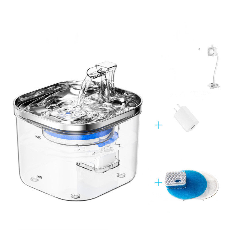 Pet Cat Dog Stainless Steel Automatic Circulation Water Dispenser Intelligent Fountain Pets Accessories - 0 - CJ