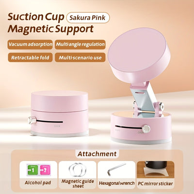 Ultra Magnetic Phone Holder Foldable Car Phone Mount Dashboard Phone Bracket 360 Degree Rotation Vacuum Suction Cup GPS Stand - 5.0 - CJ
