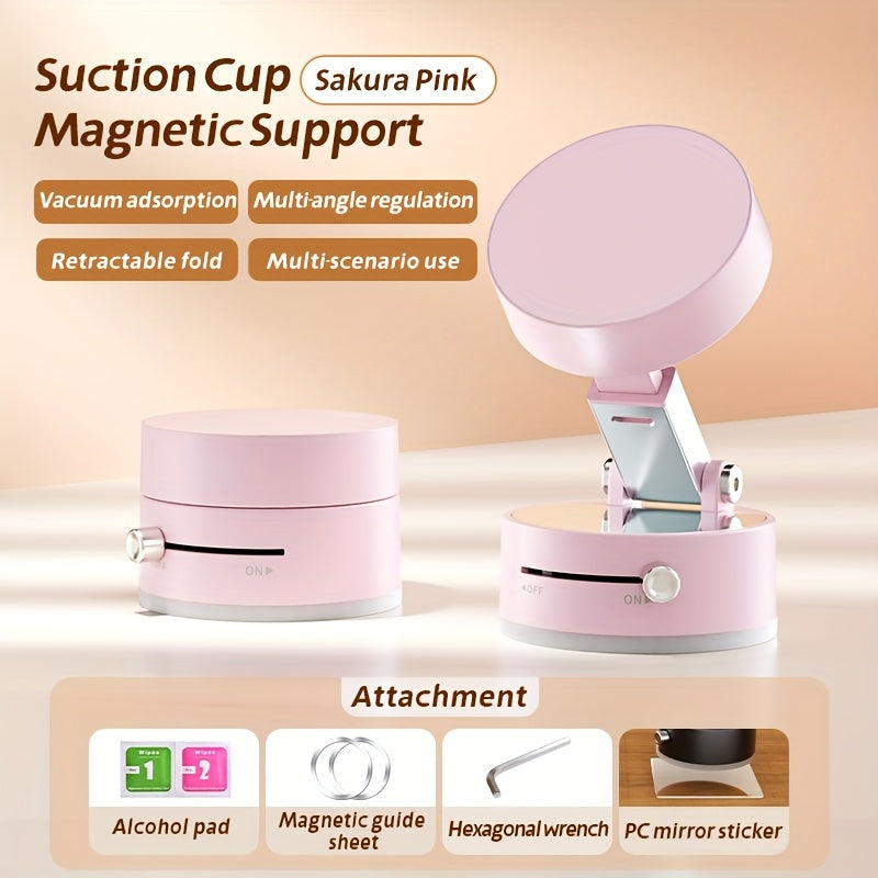 Ultra Magnetic Phone Holder Foldable Car Phone Mount Dashboard Phone Bracket 360 Degree Rotation Vacuum Suction Cup GPS Stand - 5.0 - CJ