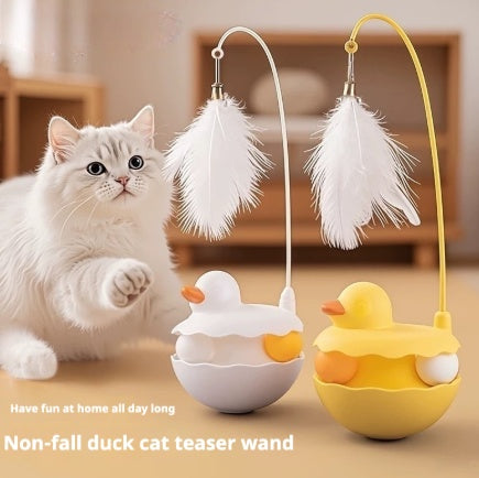 Cat Toys - Interactive Toy For Cat , Kitten Toys, Lightweight Resin Duck Shape Fun Stick For Kitten Play Indoor Outdoor ,Removable And Washable Duck Cat Toy - 5.0 - CJ